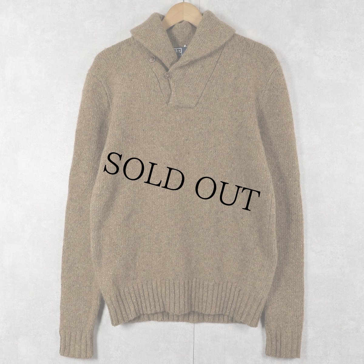 画像1: POLO Ralph Lauren ヘンリーネック ウール×カシミアニットセーター S (1)