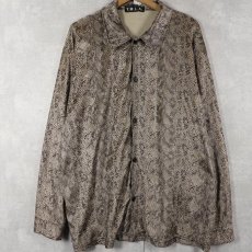 画像1: Y.M.L.A. パイソン柄 ベロアシャツ (1)