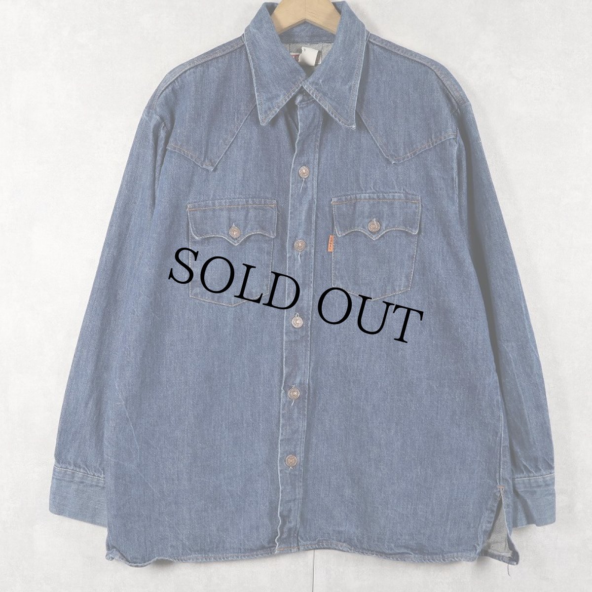 画像1: 70's Levi's デニムウエスタンシャツ XL (1)