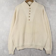 画像1: 80〜90's L.L.Bean USA製 ヘンリーネック コットンニットセーター L (1)