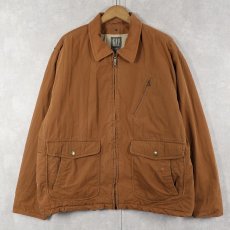 画像1: GAP キルティングライナー コットン×ナイロンジップジャケット L (1)