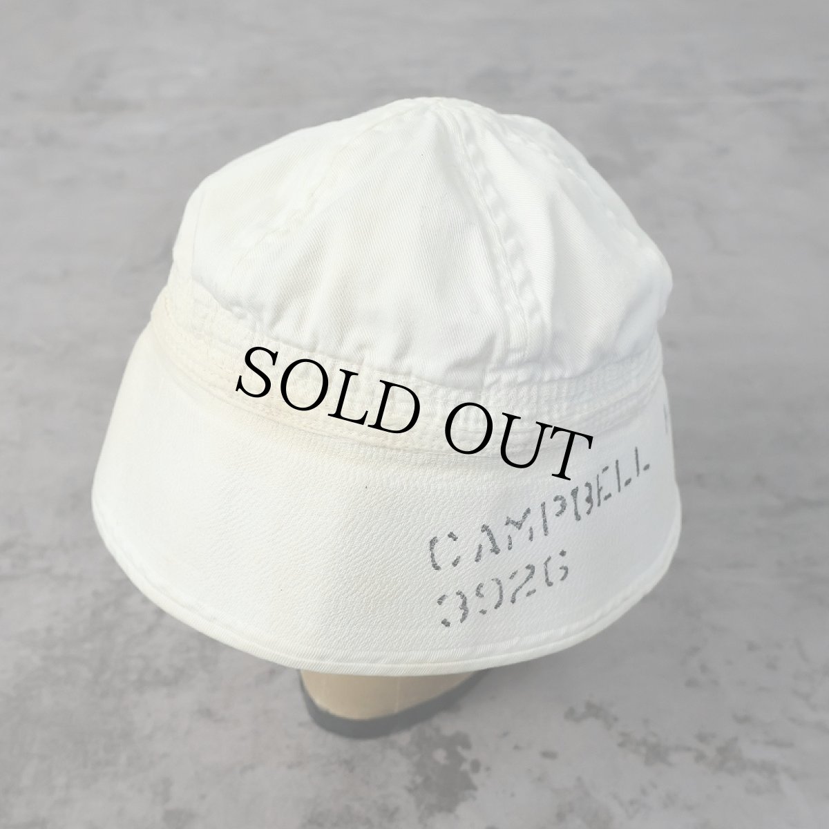 画像1: 80's U.S.NAVY ステンシル入り セーラーハット size7 1/2 (1)