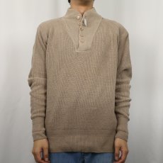 画像2: 80〜90's L.L.Bean USA製 猫目ボタン ヘンリーネック コットンニットセーター L (2)