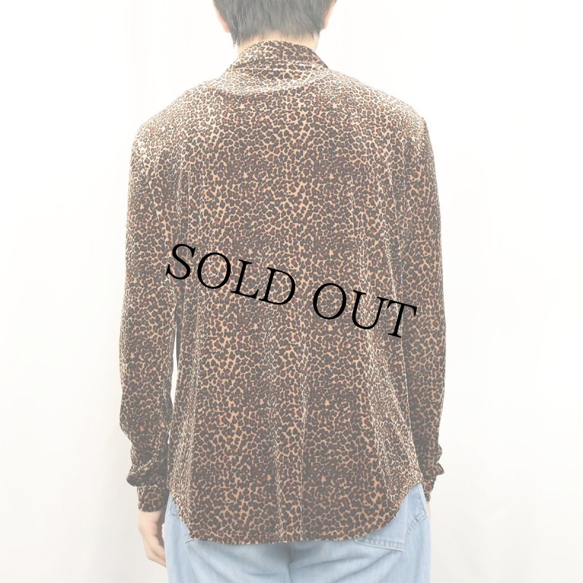 画像3: 90's Karen Kane USA製 レオパード柄 ベロアシャツ XL (3)