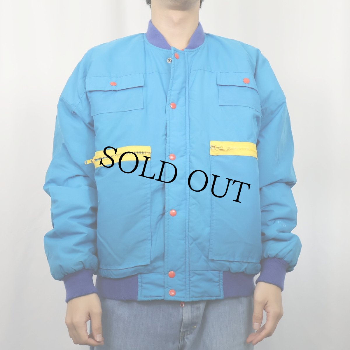 画像3: 80's Ocean Pacific 中綿入り デザインナイロンジャケット (3)