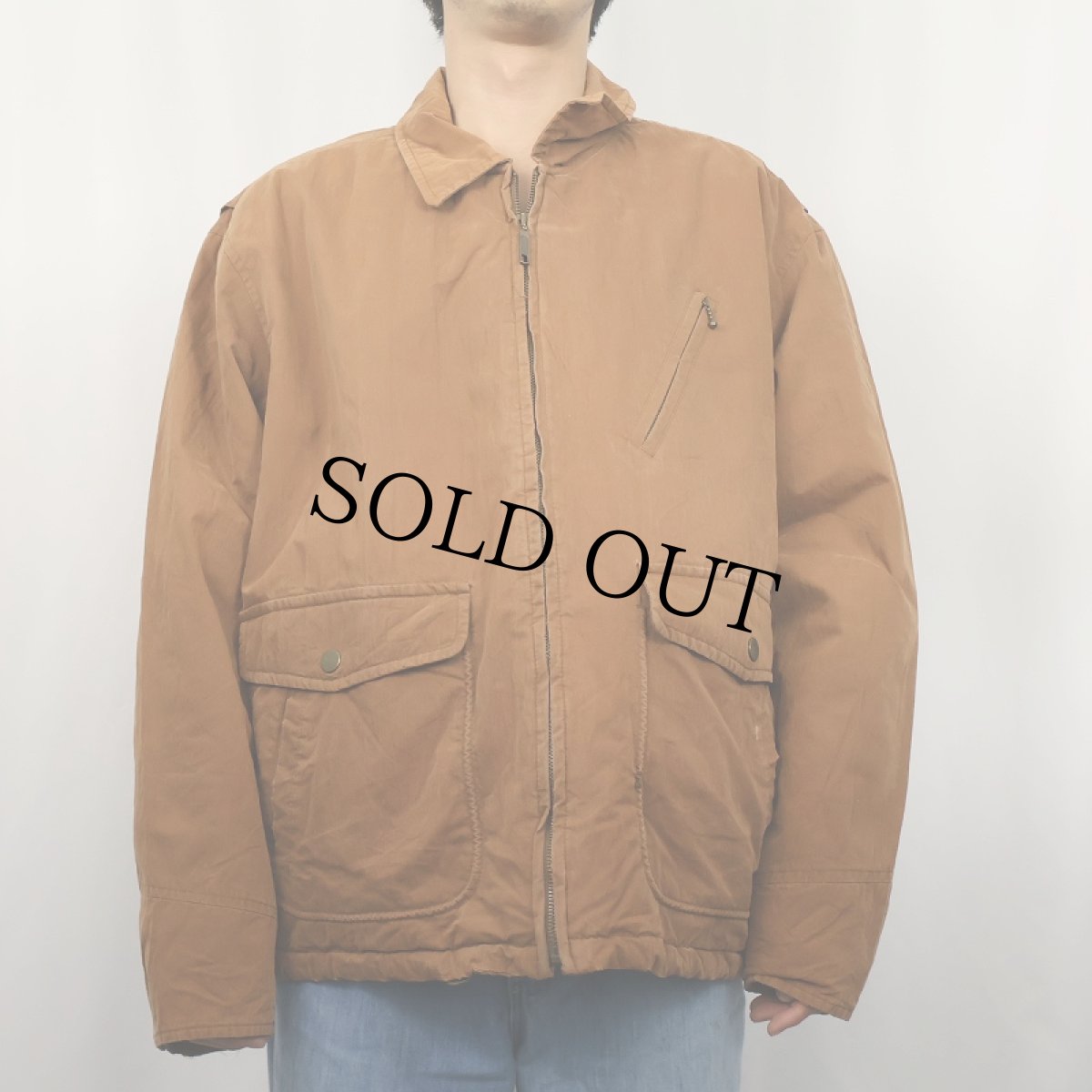 画像2: GAP キルティングライナー コットン×ナイロンジップジャケット L (2)