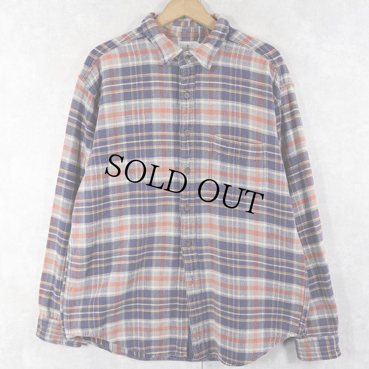 画像1: 90's J.CREW チェック柄 ヘビーネルシャツ L (1)