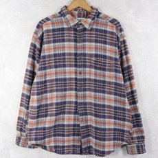 画像1: 90's J.CREW チェック柄 ヘビーネルシャツ L (1)