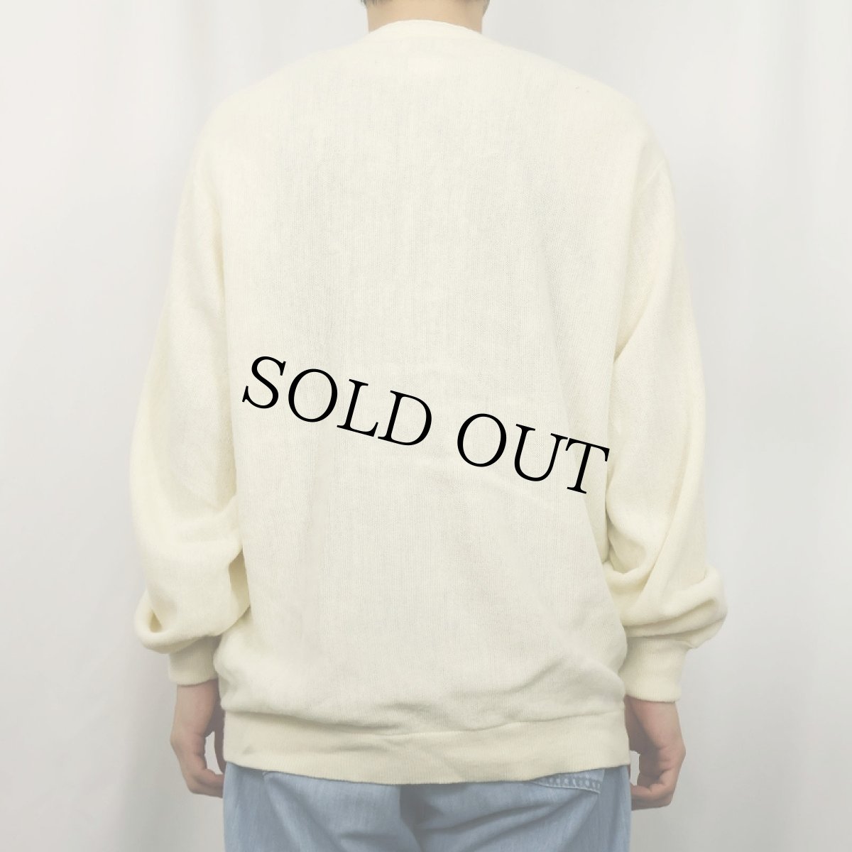 画像3: 80's IZOD LACOSTE USA製 ロゴ刺繍 アクリルニットカーディガン L (3)