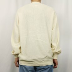 画像3: 80's IZOD LACOSTE USA製 ロゴ刺繍 アクリルニットカーディガン L (3)