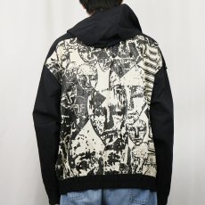 画像4: 90's BODY GLOVE フェイスプリント ナイロンジップパーカー BLACK S (4)