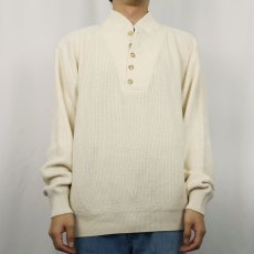 画像2: 80〜90's L.L.Bean USA製 ヘンリーネック コットンニットセーター L (2)