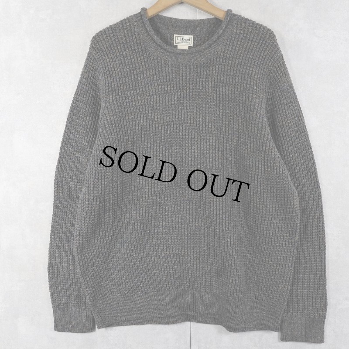 画像1: L.L.Bean ロールネック コットンニットセーター L (1)