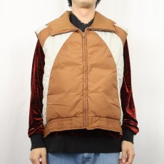 画像2: 70〜80's Eddie Bauer USA製 切り替えデザイン ダウンベスト (2)