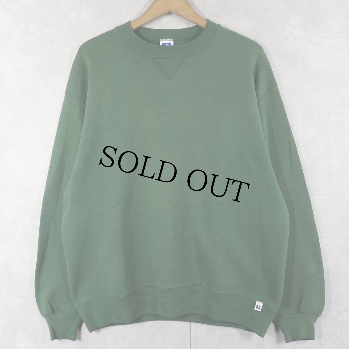 画像1: 90's RUSSELL ATHLETIC USA製 前V 無地スウェット XL (1)