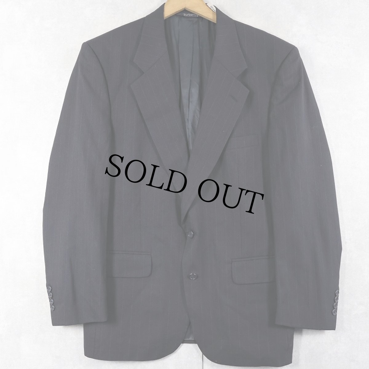 画像1: 〜90's Burberry's ストライプ柄 ウールテーラードジャケット BLACK (1)