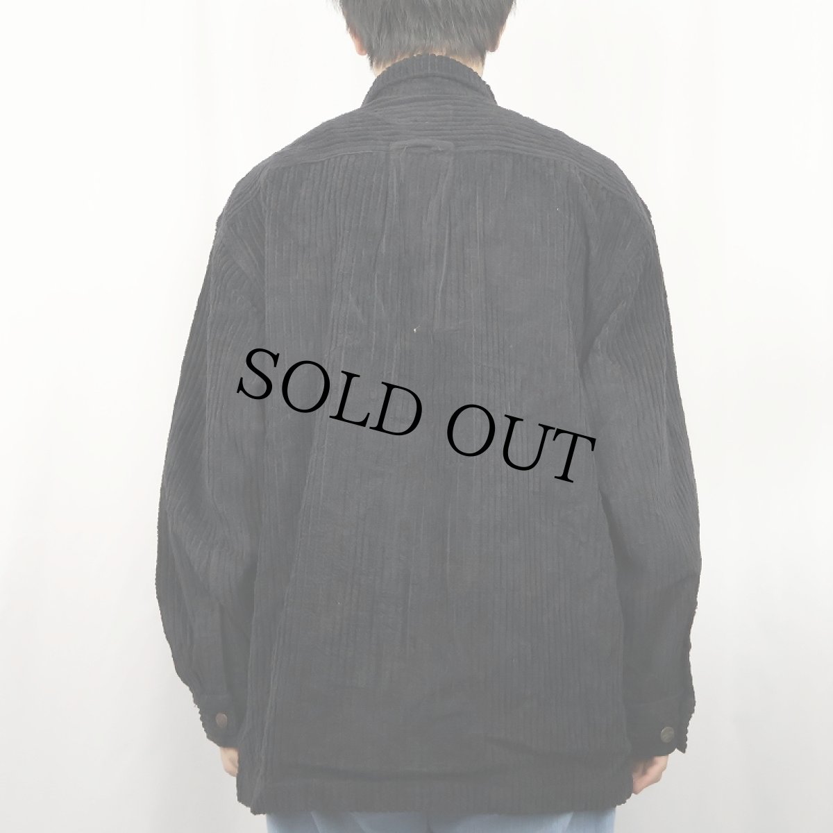 画像5: 80〜90's Ocean Pacific 太畝コーデュロイ ジップシャツジャケット BLACK M (5)