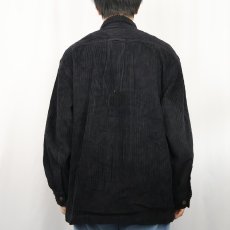 画像5: 80〜90's Ocean Pacific 太畝コーデュロイ ジップシャツジャケット BLACK M (5)