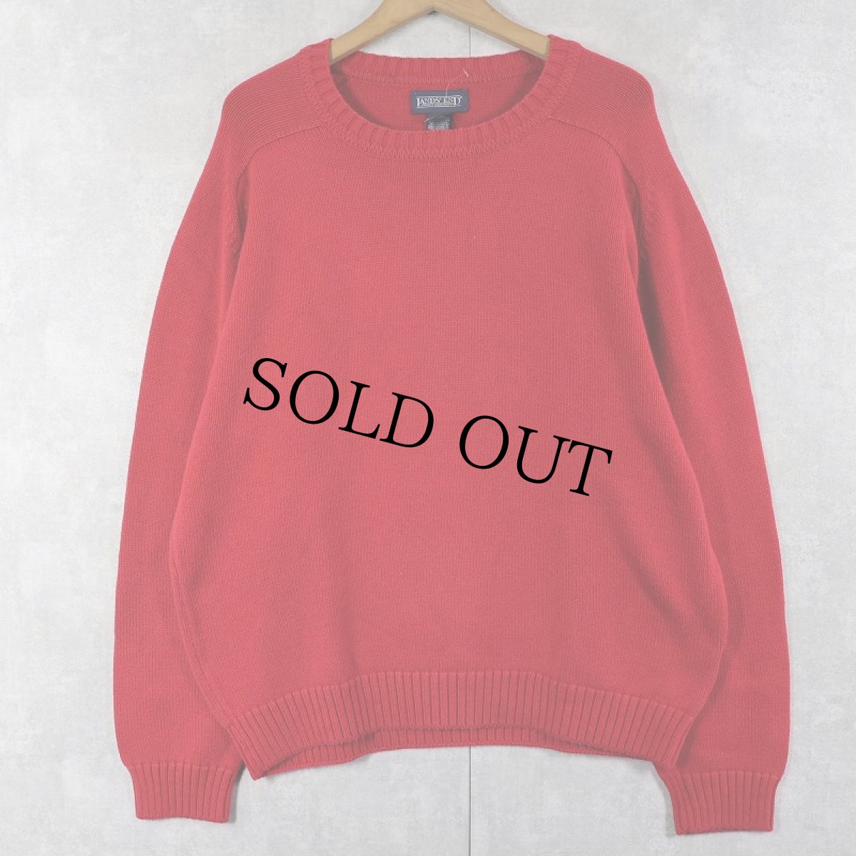 画像1: 90's LANDS' END USA製 コットンニットセーター L (1)