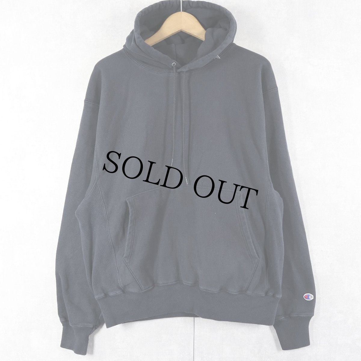 画像1: Champion PREMIUM REVERE WEAVE 目無し スウェットフーディー BLACK M (1)