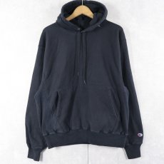 画像1: Champion PREMIUM REVERE WEAVE 目無し スウェットフーディー BLACK M (1)