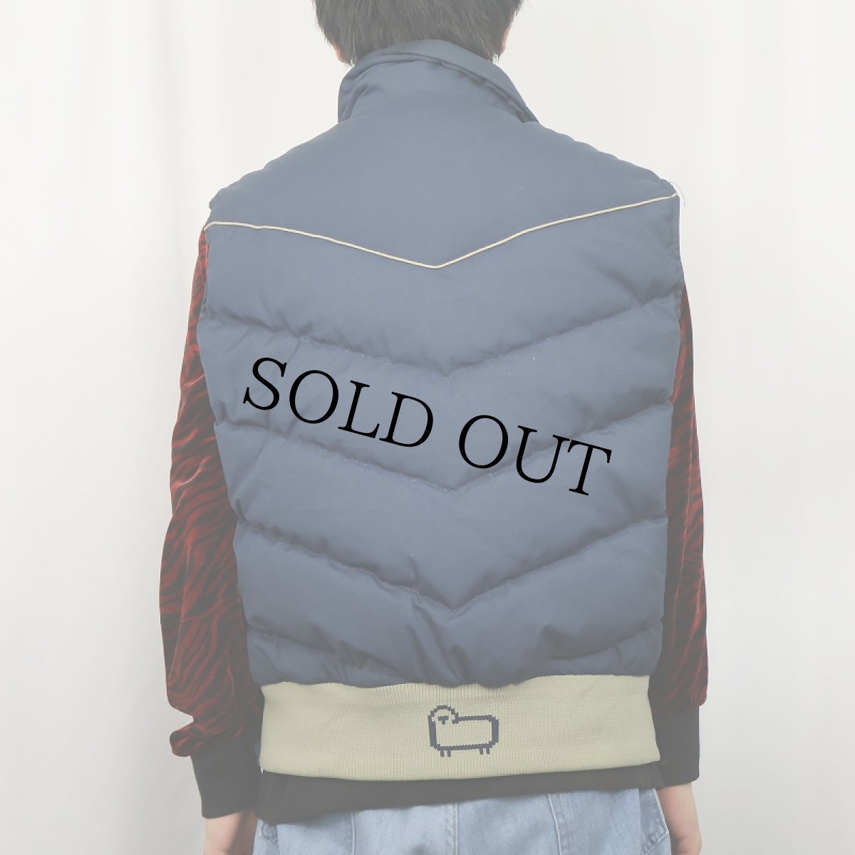 画像3: 80's Woolrich ウエスタンデザイン ダウンベスト NAVY L (3)