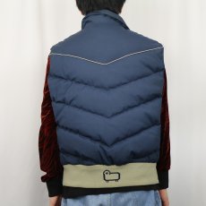 画像3: 80's Woolrich ウエスタンデザイン ダウンベスト NAVY L (3)