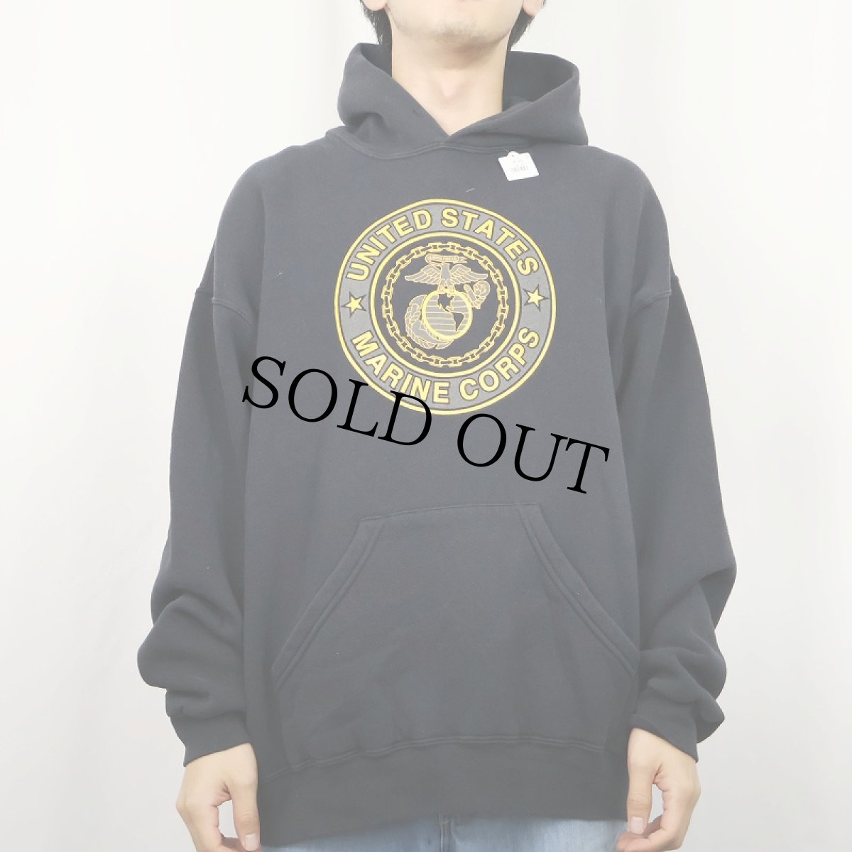 画像2: M.J.SOFFE "USMC" プリントスウェットフーディー BLACK XL (2)