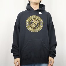 画像2: M.J.SOFFE "USMC" プリントスウェットフーディー BLACK XL (2)