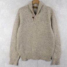 画像1: 70〜80's Eddie Bauer ショールカラー ウールニットセーター S (1)
