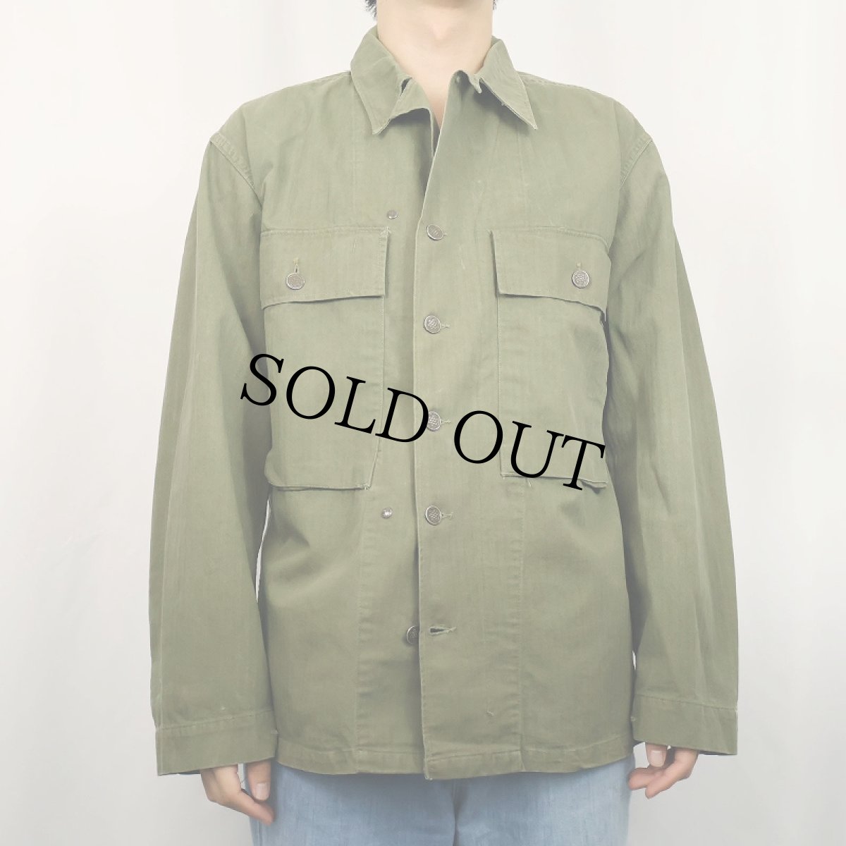 画像2: 40's U.S.ARMY 13スターボタン M-43 HBTジャケット 36R (2)