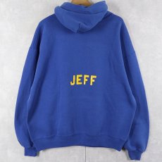 画像1: 90's RUSSELL ATHLETIC USA製 "JEFF" バックプリント スウェットフーディー XL (1)