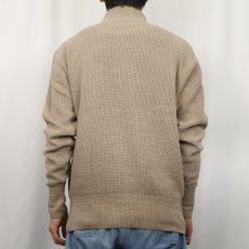 画像3: 80〜90's L.L.Bean USA製 猫目ボタン ヘンリーネック コットンニットセーター L (3)