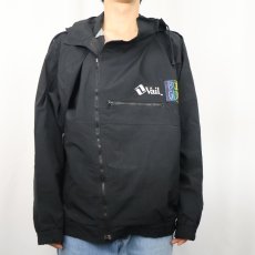 画像3: 90's BODY GLOVE フェイスプリント ナイロンジップパーカー BLACK S (3)