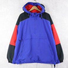 画像1: 90's GAP TAIWAN製 裏フリース ナイロンアノラックパーカー XL (1)