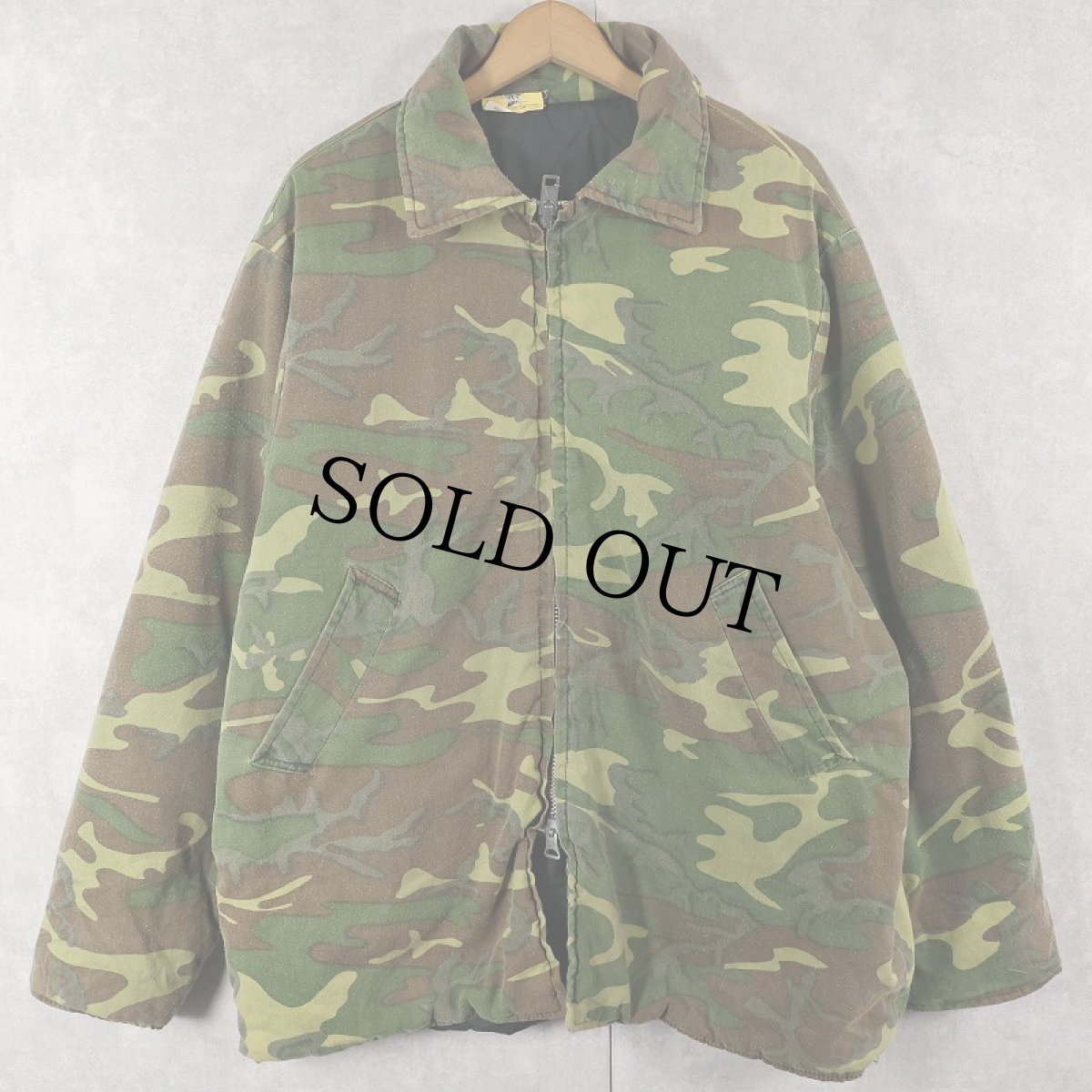 画像1: 80's Black Sheep カモ柄 キルティングライナー 中綿入りジャケット XL (1)