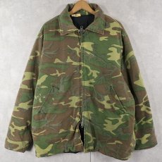 画像1: 80's Black Sheep カモ柄 キルティングライナー 中綿入りジャケット XL (1)