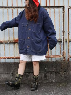 画像1: 〜70's UNKNOWN バットダイ ブランケットライナー デニムカバーオール  (1)