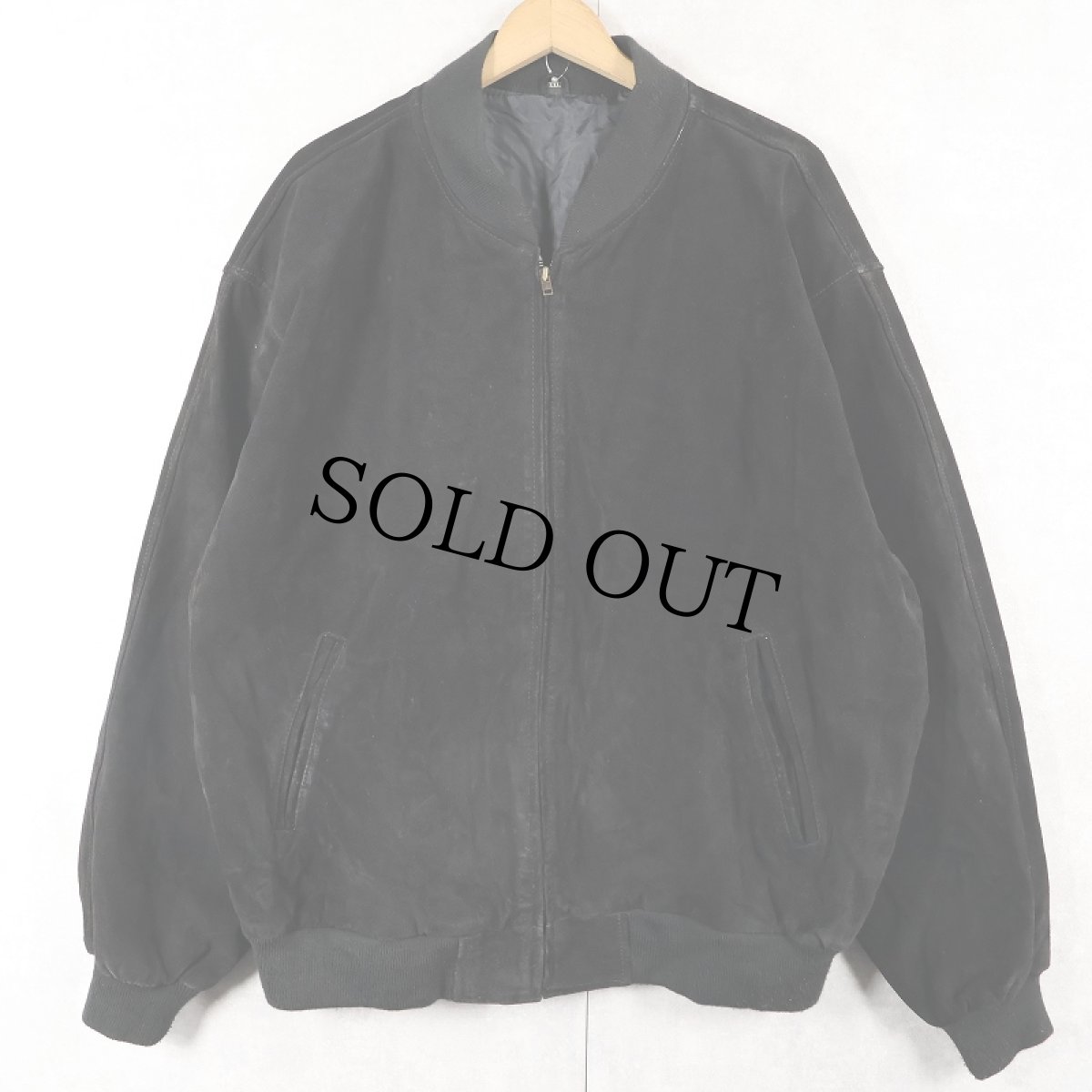 画像1: スエードレザージャケット BLACK XXL (1)