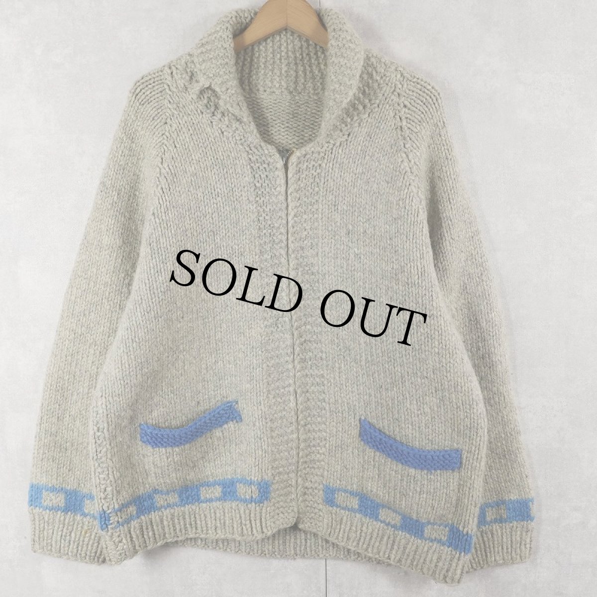 画像2: 60's アイスホッケー柄 カウチンニットジャケット (2)