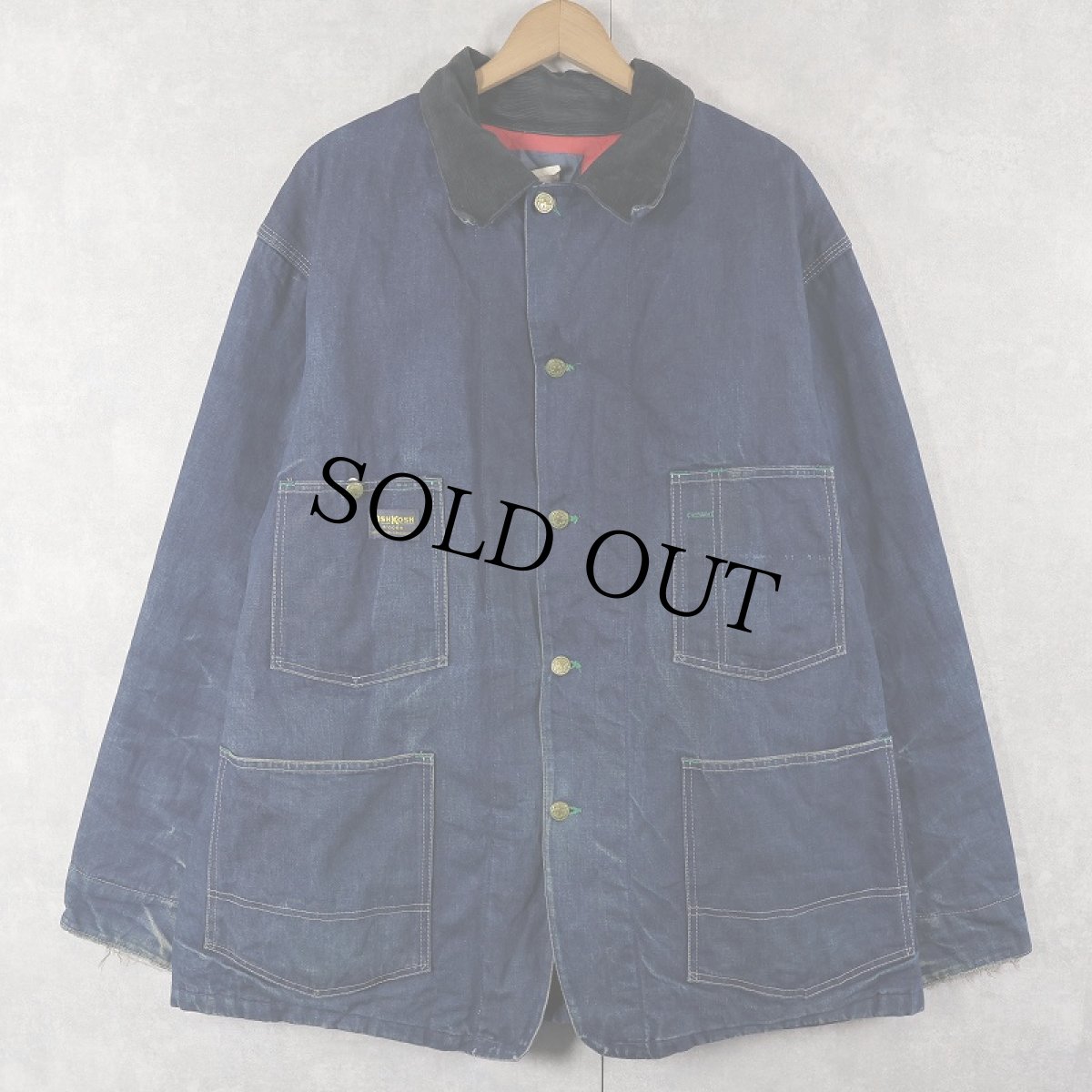 画像3: 70's OSHKOSH B'GOSH USA製 キルティングライナー デニムカバーオール SIZE46 (3)