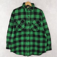 画像1: 70's バッファローチェック柄 ウールシャツ M (1)