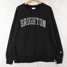画像1: Champion REVERSE WEAVE "BRIGHTON" プリントスウェット BLACK XL (1)