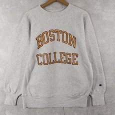 画像1: 90's Champion REVERSE WEAVE USA製 "BOSTON COLLEGE" プリントスウェット L (1)