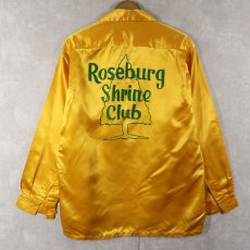 画像1: 60's Weber Bowling Shirt Co. チェーン刺繍 サテンボーリングシャツ L (1)