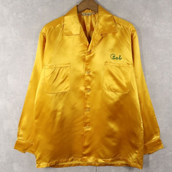 60s ドイツ製 ユーロヴィンテージ サテンシャツ 開襟シャツ ボーリングシャツ 60s ドイツ製 ユーロヴィンテージ サテンシャツ 開襟シャツ ボーリング