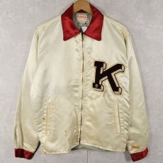 画像1: 60's Holt's Sporting Goods Fab Knit ワッペン付き サテンジャケット SIZE38 (1)