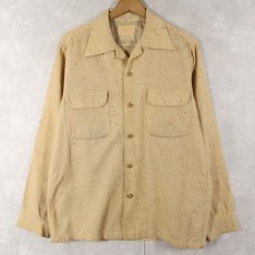 画像1: 60's PENDLETON カラーネップ混 ウールオープンカラーシャツ M (1)