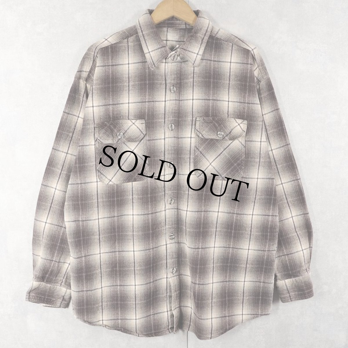 画像1: オンブレーチェック柄 ヘビーネルシャツ (1)