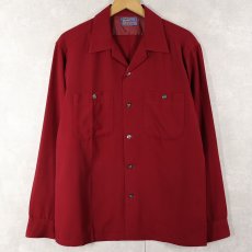画像1: 60's PENDLETON ウールオープンカラーシャツ M (1)